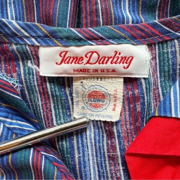 Vintage Jane Darling Kids Striped Dress – Union Made in USA – Girls Size 10 - Picture 7 of 10